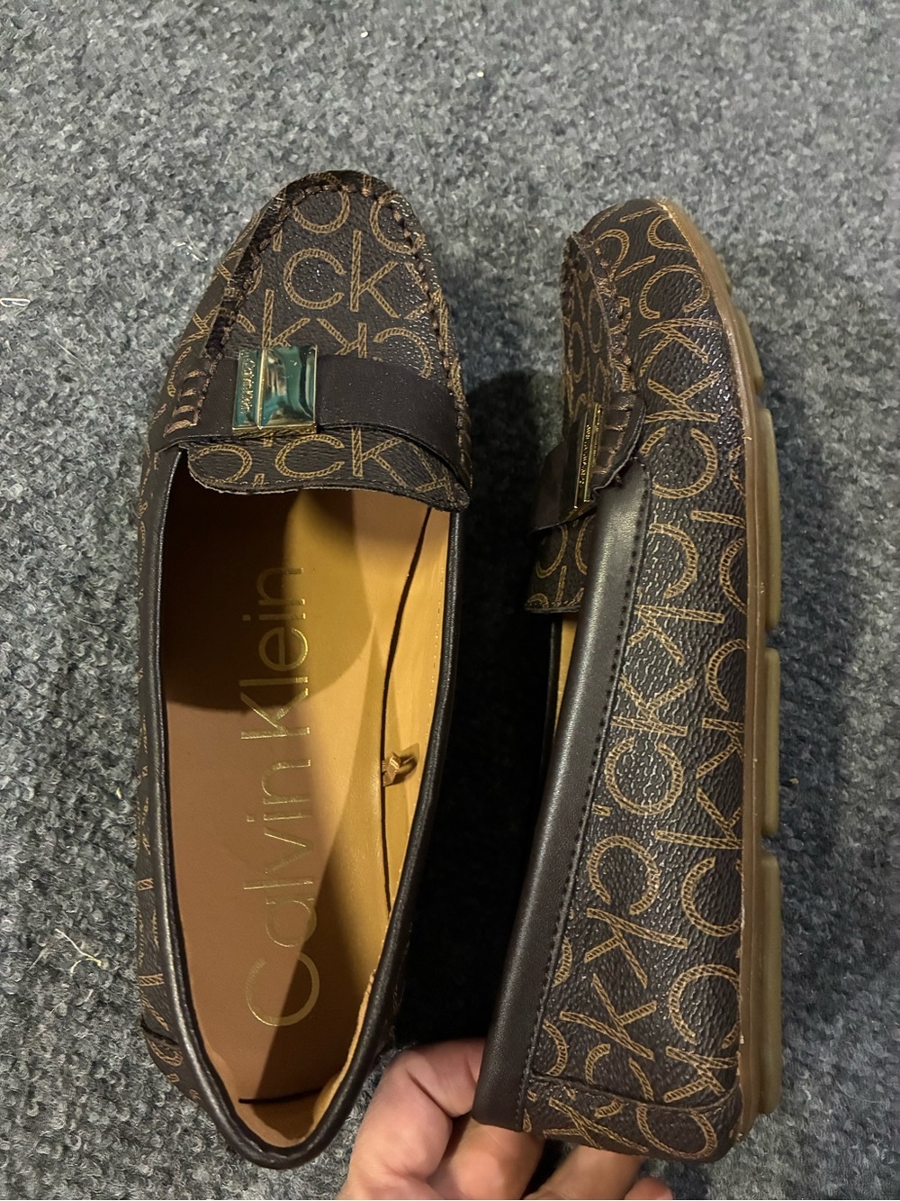 ⭐️ Calvin Klein Brown Monogram Loafers